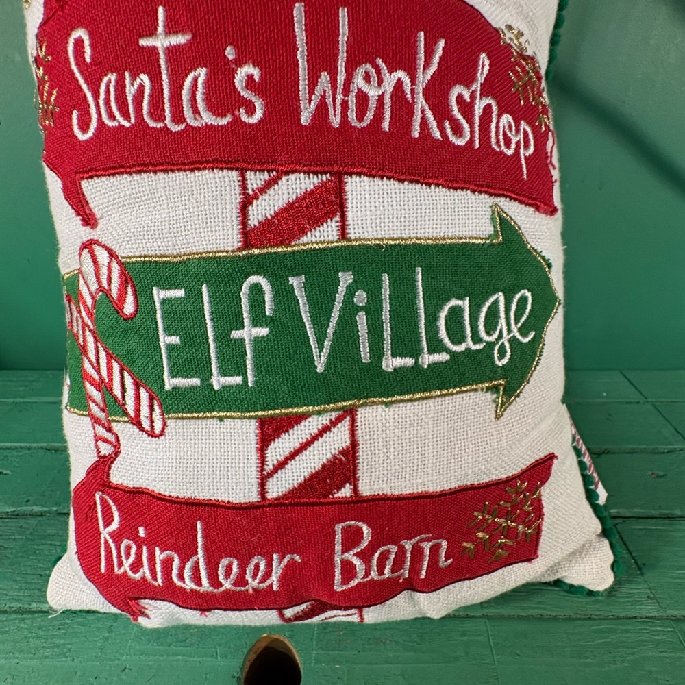 Festive North Pole Holiday Pillow - Picture 5 of 12